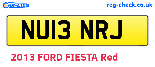 NU13NRJ are the vehicle registration plates.