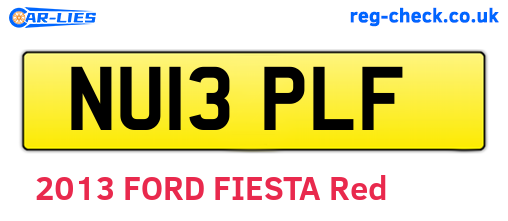 NU13PLF are the vehicle registration plates.