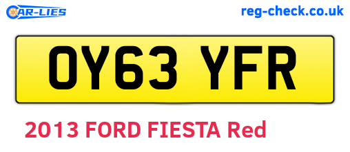 OY63YFR are the vehicle registration plates.