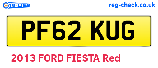 PF62KUG are the vehicle registration plates.