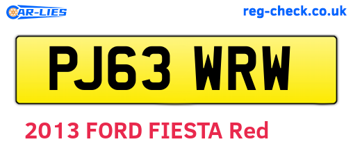 PJ63WRW are the vehicle registration plates.