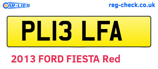 PL13LFA are the vehicle registration plates.