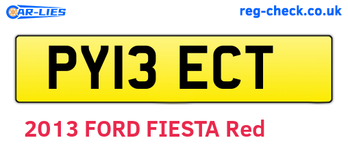 PY13ECT are the vehicle registration plates.