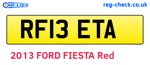RF13ETA are the vehicle registration plates.