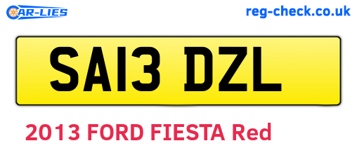 SA13DZL are the vehicle registration plates.