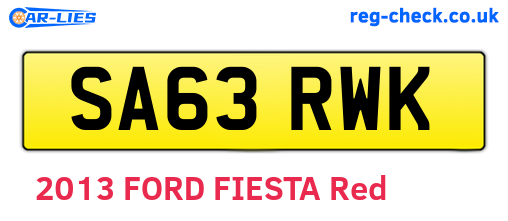 SA63RWK are the vehicle registration plates.