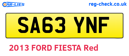 SA63YNF are the vehicle registration plates.