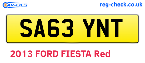 SA63YNT are the vehicle registration plates.