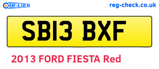 SB13BXF are the vehicle registration plates.