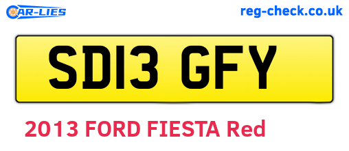 SD13GFY are the vehicle registration plates.