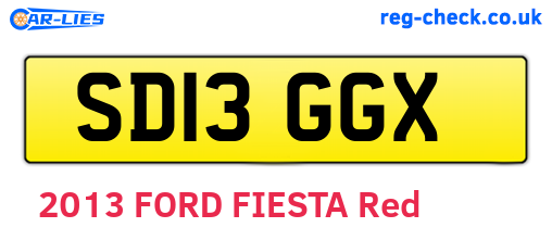 SD13GGX are the vehicle registration plates.