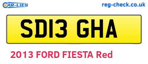 SD13GHA are the vehicle registration plates.