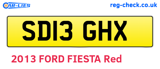 SD13GHX are the vehicle registration plates.