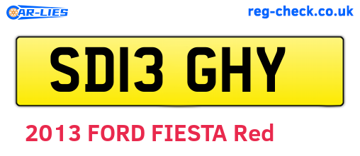 SD13GHY are the vehicle registration plates.