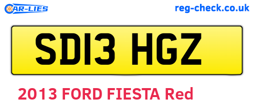 SD13HGZ are the vehicle registration plates.