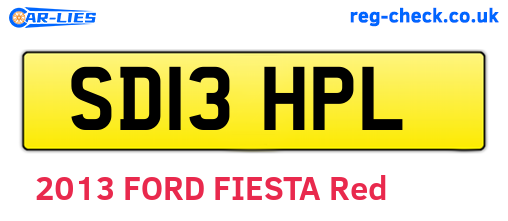 SD13HPL are the vehicle registration plates.