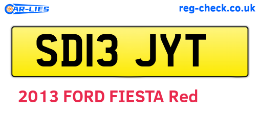 SD13JYT are the vehicle registration plates.