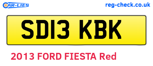 SD13KBK are the vehicle registration plates.