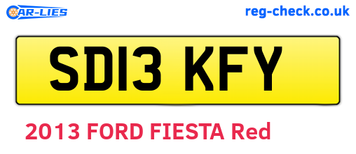 SD13KFY are the vehicle registration plates.