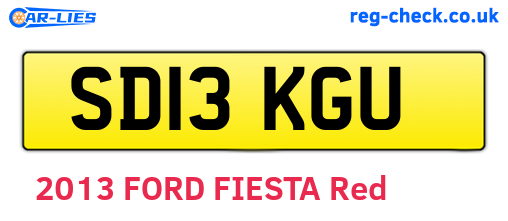 SD13KGU are the vehicle registration plates.