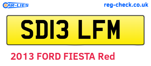 SD13LFM are the vehicle registration plates.