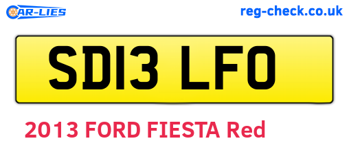 SD13LFO are the vehicle registration plates.