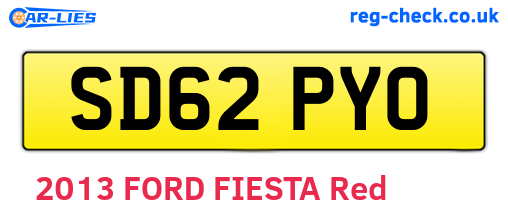 SD62PYO are the vehicle registration plates.