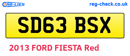 SD63BSX are the vehicle registration plates.