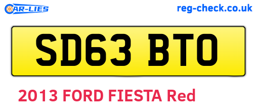 SD63BTO are the vehicle registration plates.