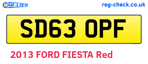 SD63OPF are the vehicle registration plates.