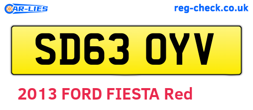 SD63OYV are the vehicle registration plates.