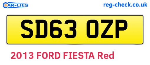 SD63OZP are the vehicle registration plates.