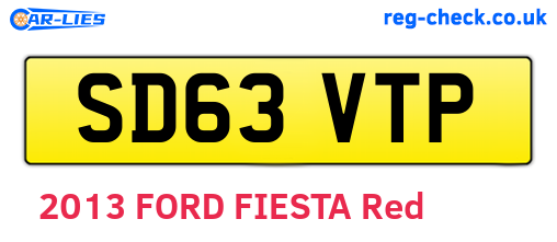SD63VTP are the vehicle registration plates.