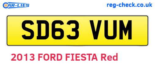 SD63VUM are the vehicle registration plates.