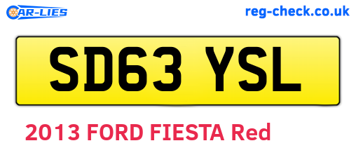 SD63YSL are the vehicle registration plates.