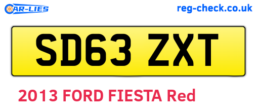 SD63ZXT are the vehicle registration plates.
