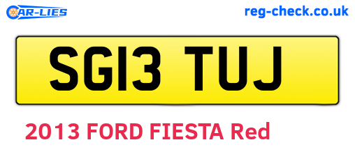 SG13TUJ are the vehicle registration plates.