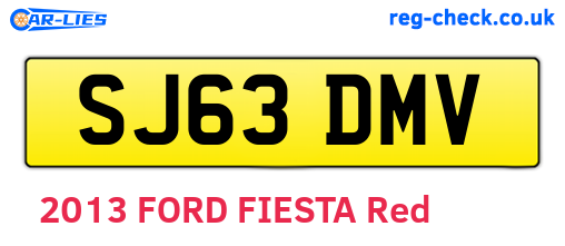 SJ63DMV are the vehicle registration plates.