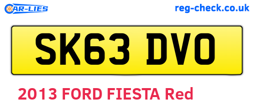 SK63DVO are the vehicle registration plates.