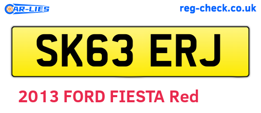 SK63ERJ are the vehicle registration plates.