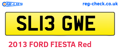 SL13GWE are the vehicle registration plates.