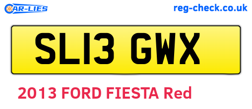 SL13GWX are the vehicle registration plates.