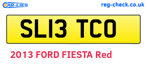 SL13TCO are the vehicle registration plates.
