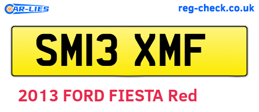 SM13XMF are the vehicle registration plates.