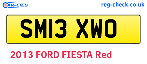 SM13XWO are the vehicle registration plates.