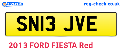 SN13JVE are the vehicle registration plates.