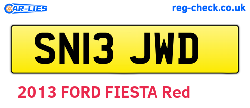 SN13JWD are the vehicle registration plates.