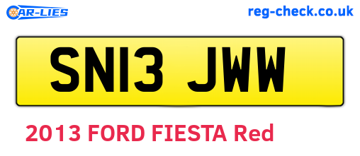 SN13JWW are the vehicle registration plates.