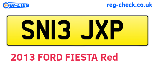 SN13JXP are the vehicle registration plates.