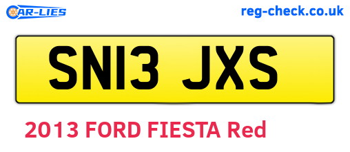 SN13JXS are the vehicle registration plates.